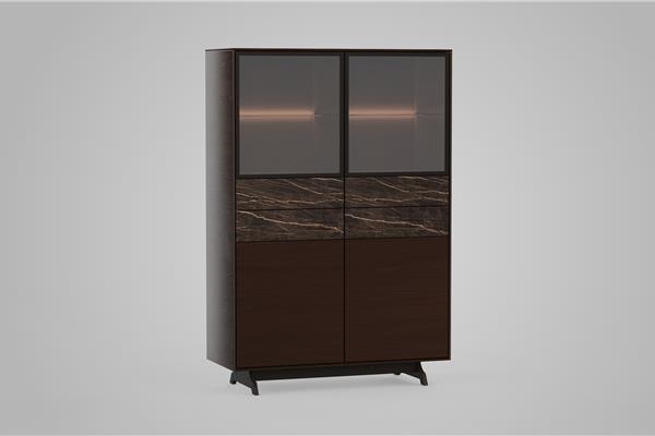 Vitrine-kast 2-deurs - Eiken meubels